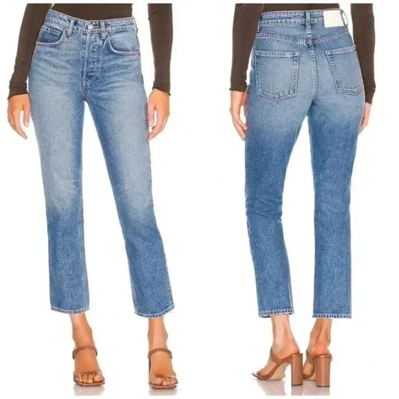 GRLFRND Karolina High Rise Straight Crop in Long Island Size 23 - Picture 1 of 10